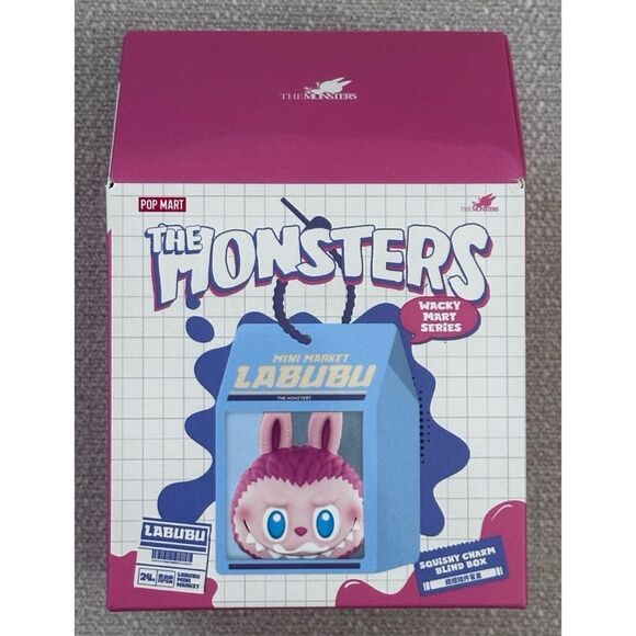 Pop Mart THE MONSTERS LABUBU Wacky Mart Series- Pinch Pendant Single Box, MILK - Picture 2 of 8